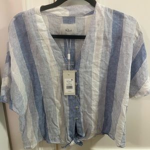 RAILS NWT Thea Striped Tie Front Top